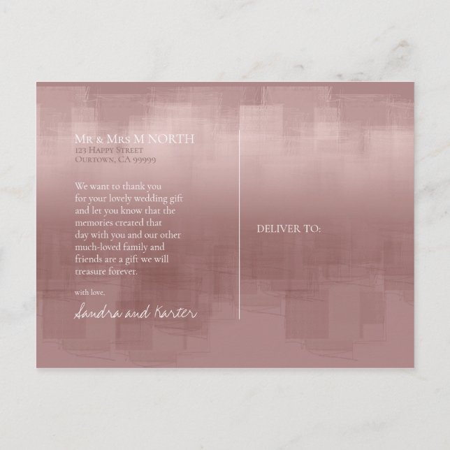 Carte Postale Réflexions aquarelle Merci cannelle ID774 (Dos)