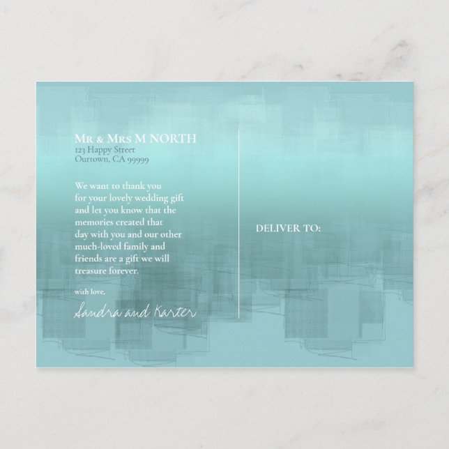 Carte Postale Réflexions aquarelle MerciTeal ID774 (Dos)