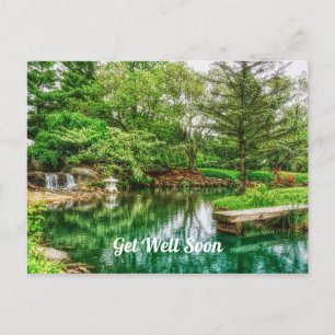 Carte Postale Réflexions de printemps en vert Prompt rétablissem
