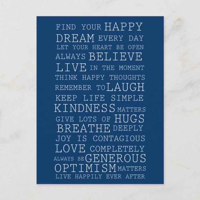 Carte Postale Réflexions positives (Devant)