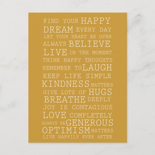 Carte Postale Réflexions positives (Devant)