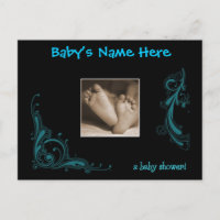 Regal Blue Baby Boy Shower Invitation