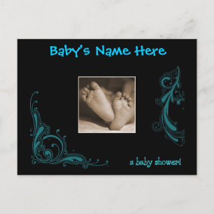 Carte Postale Regal Blue Baby Boy Shower Invitation