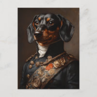 Regal Dachshund en uniforme militaire napoléonien