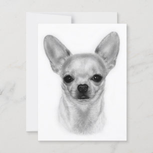 Carte Postale Regard brillant - Peint à la main art Chihuahua