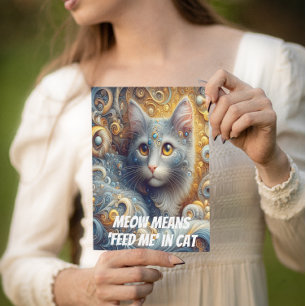 Carte Postale Regard d'or : Portrait félin aux yeux jaunes