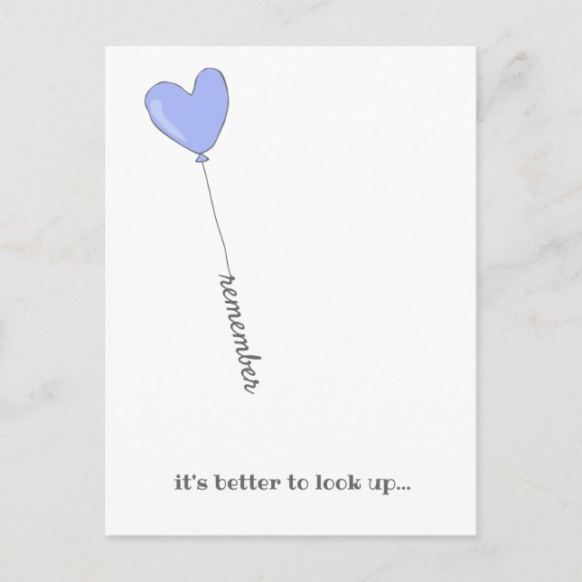 Carte Postale Regarde ! - Lilac Balloon avec devis motivationnel (Devant)