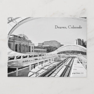 Carte Postale Regarder en noir et blanc Union Station, Denver, C