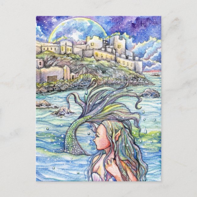 Carte Postale Regarder l'Imaginaire Mermaid Art (Devant)