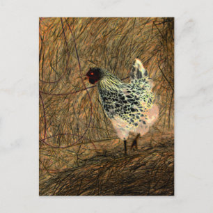 Carte Postale "Regarder" - Numériquement Poulet transformé sur l