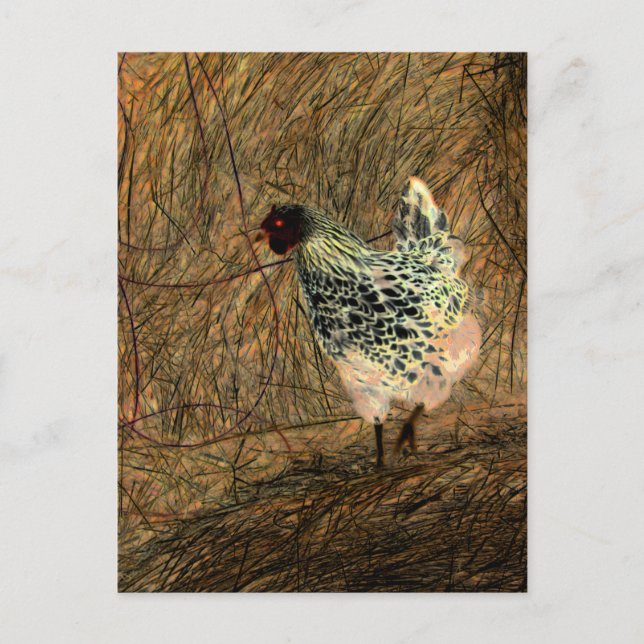 Carte Postale "Regarder" - Numériquement Poulet transformé sur l (Devant)