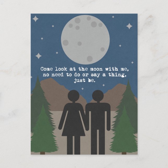 Carte Postale Regardez la Lune (Devant)