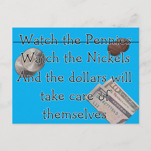 Carte Postale Regardez les centimes ou les nickels (Devant)