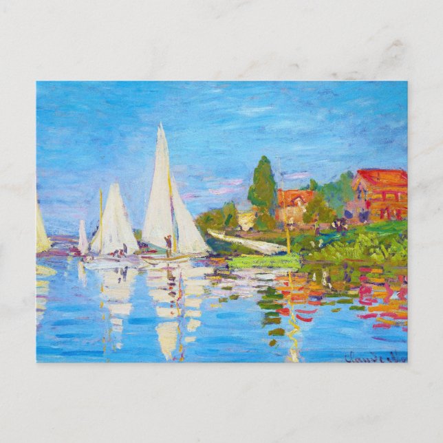 Carte Postale Regatta à Argenteuil Claude Monet (Devant)