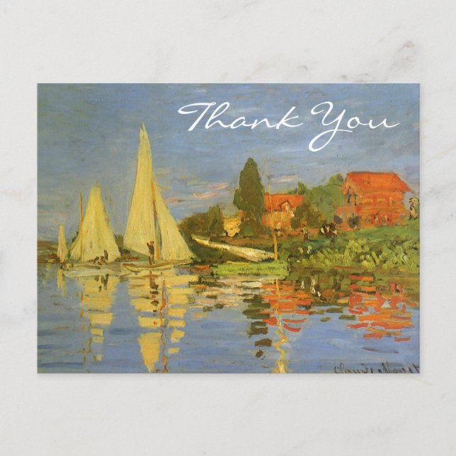 Carte Postale Regatta de Monet à Argenteuil (Devant)