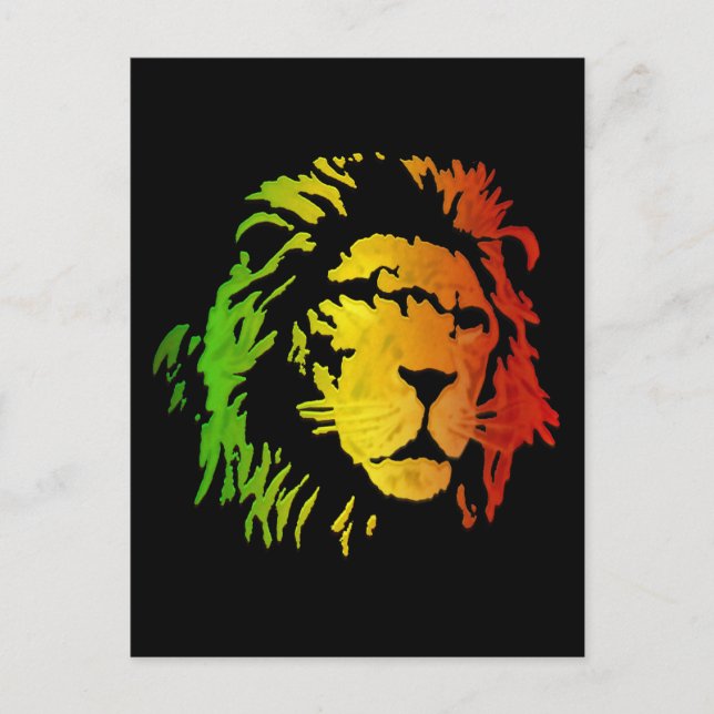 Carte Postale Reggae Lion Rasta Lion de Sion (Devant)