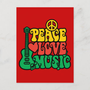 Carte Postale Reggae Peace Love Music