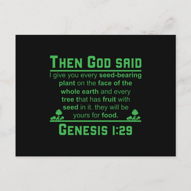 Carte Postale Régime alimentaire basé sur le plante Vegan Amoure (Devant)