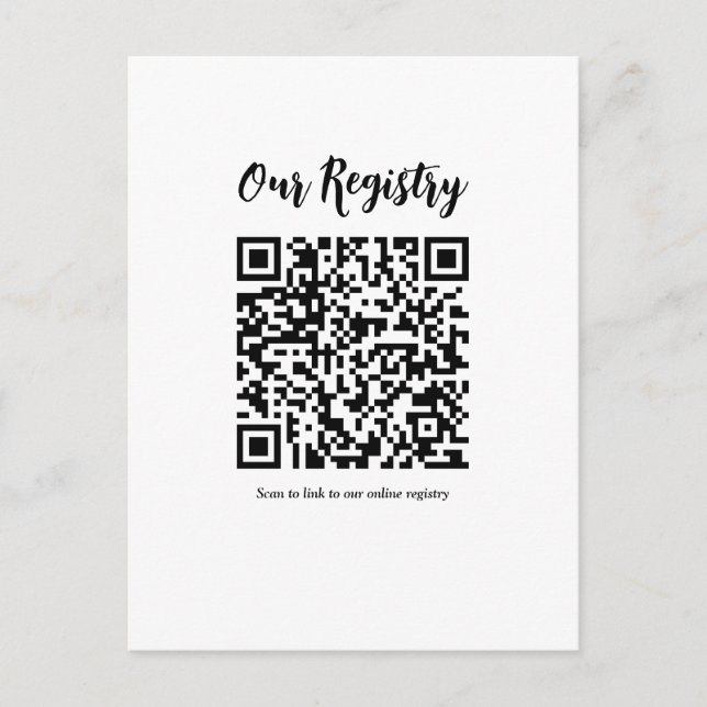 Carte Postale Registre de mariage minimal moderne scannable par  (Devant)
