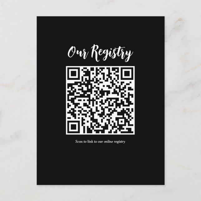 Carte Postale Registre de mariage moderne minimal scannable par  (Devant)