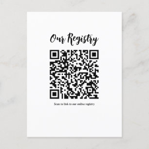 Carte Postale Registre de Mariage numérisable de code QR minimal