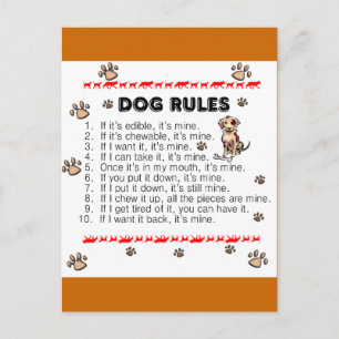 Carte Postale Règles de chien