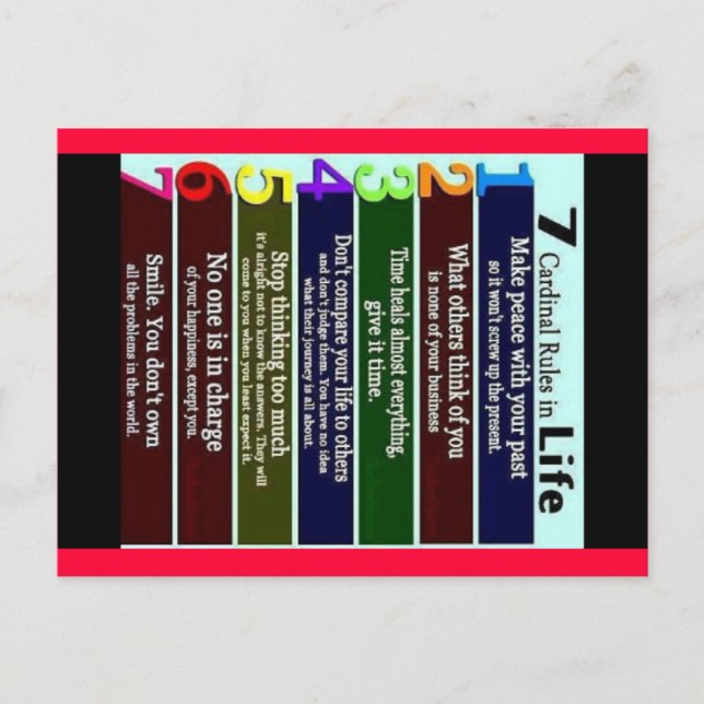 Carte Postale règles, devis, paroles (Devant)