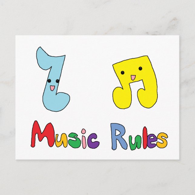 Carte Postale Règles musicales Remarques musicales (Devant)