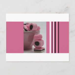 Carte Postale réglisse rose