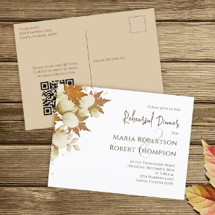 Carte Postale Rehearsal Dinner Autumn Fall Greenery QR Code