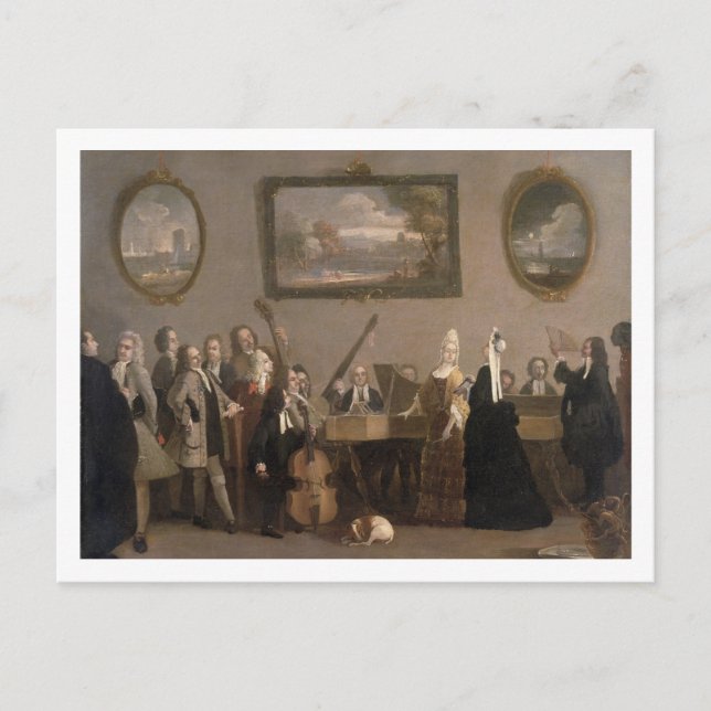 Carte Postale Rehearsal of an Opera, c.1709 (oil on canvas) (Devant)