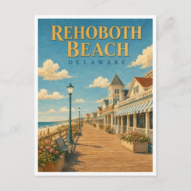Carte Postale Rehoboth Beach Delaware Boardwalk GeoSaga (Devant)
