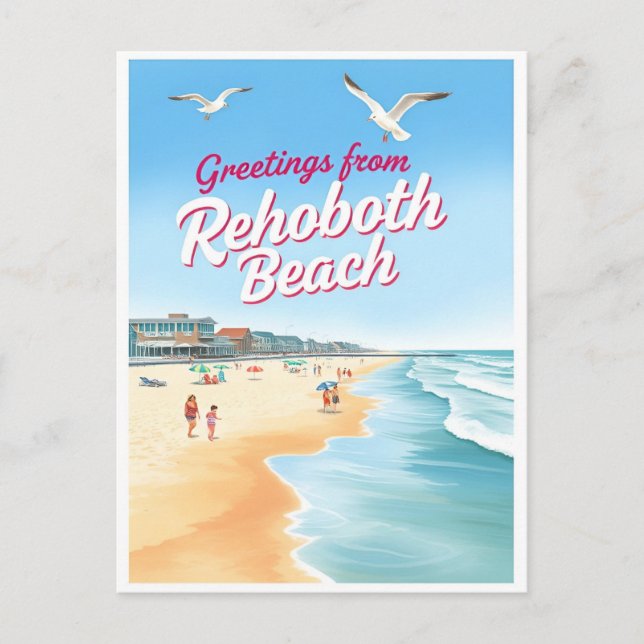 Carte Postale Rehoboth Beach, Delaware Coastal Vintage (Devant)