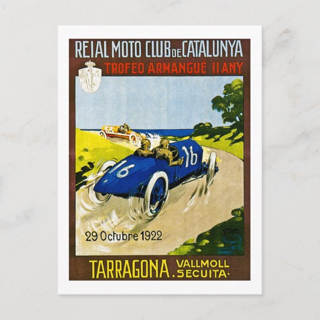 Carte Postale Reial Moto Club Catalunya Retro (Devant)