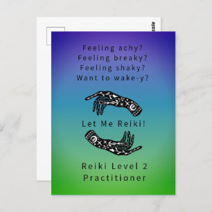 Carte Postale Reiki Niveau 2 Praticien Riddle Et Main Color