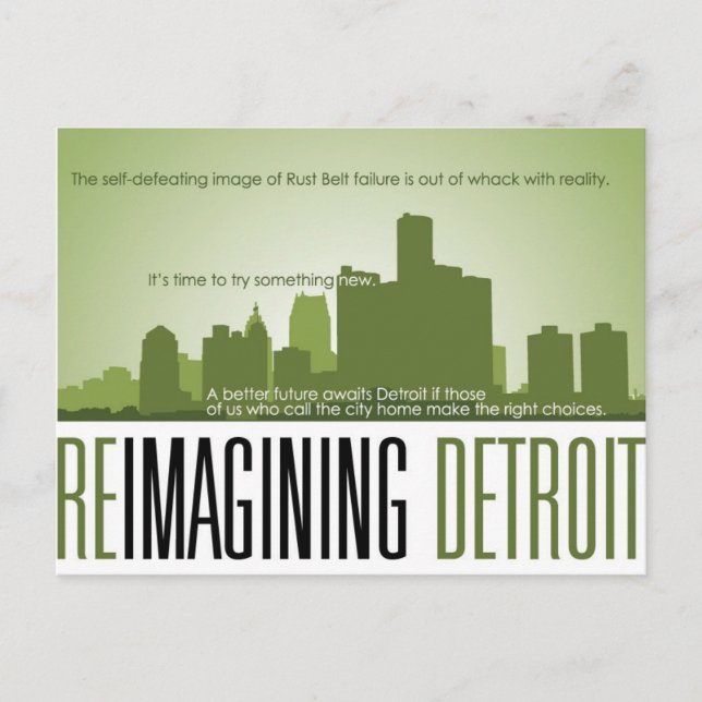 Carte Postale Reimagining Detroit Postcard (Devant)
