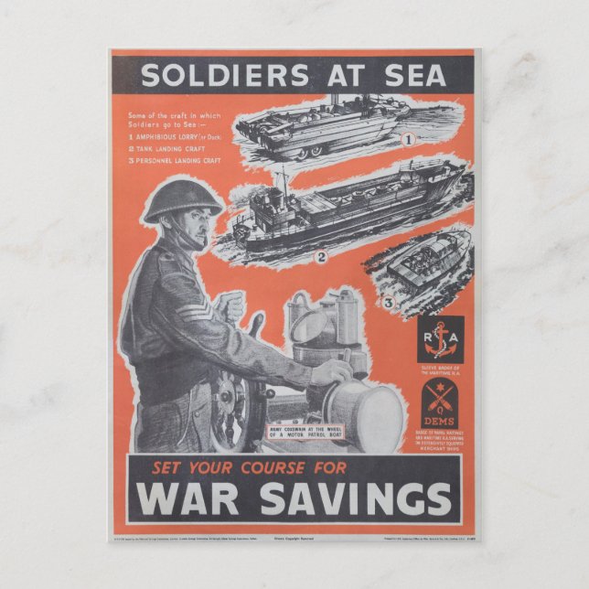 Carte Postale Réimpression de l'affiche britannique de guerre. (Devant)