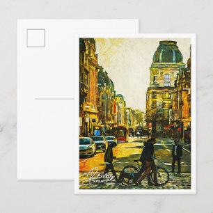 Carte Postale Reims France Belle Peinture à huile ville