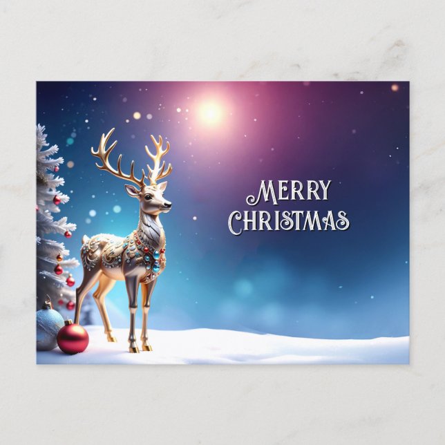 Carte Postale Reindeer Jewels Christmas Holiday Postcard (Devant)