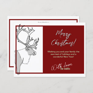 Carte Postale Reindeer Joyeux Noël Personnalisable