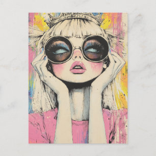 Carte Postale Reine Blonde Tourne Les Yeux