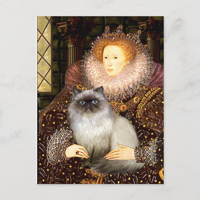 Carte Postale Reine - chat himalayen 7 (Devant)