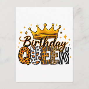 Carte Postale Reine d'anniversaire Crown Safari
