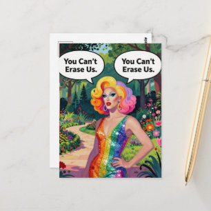 Carte Postale Reine de drague Vous ne pouvez pas nous effacer de
