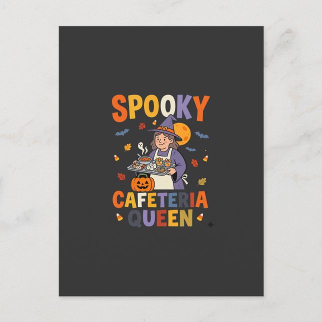 Carte Postale Reine de la cantine d'Halloween (Devant)