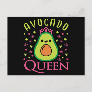 Carte Postale Reine de l'avocat mignonne avec cœur Fille cétogèn