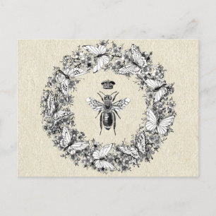 Carte Postale Reine des abeilles Sauvez la couronne papillon des