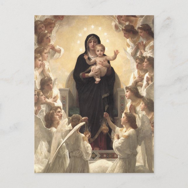 Carte Postale Reine des Anges Regina Angelorum par Bouguereau (Devant)