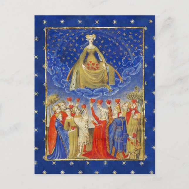 Carte Postale REINE DES COEURS DANS LA NUIT STARRY Valentines (Devant)