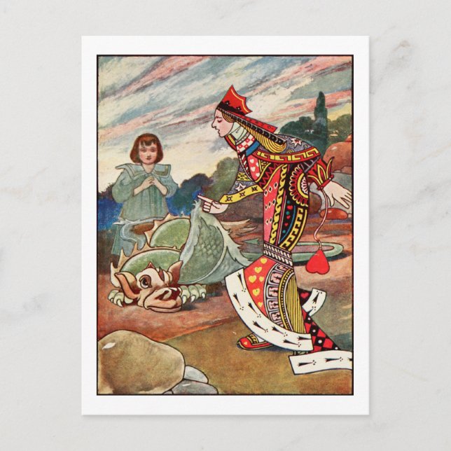 Carte Postale Reine des Coeurs et Griffin (Devant)